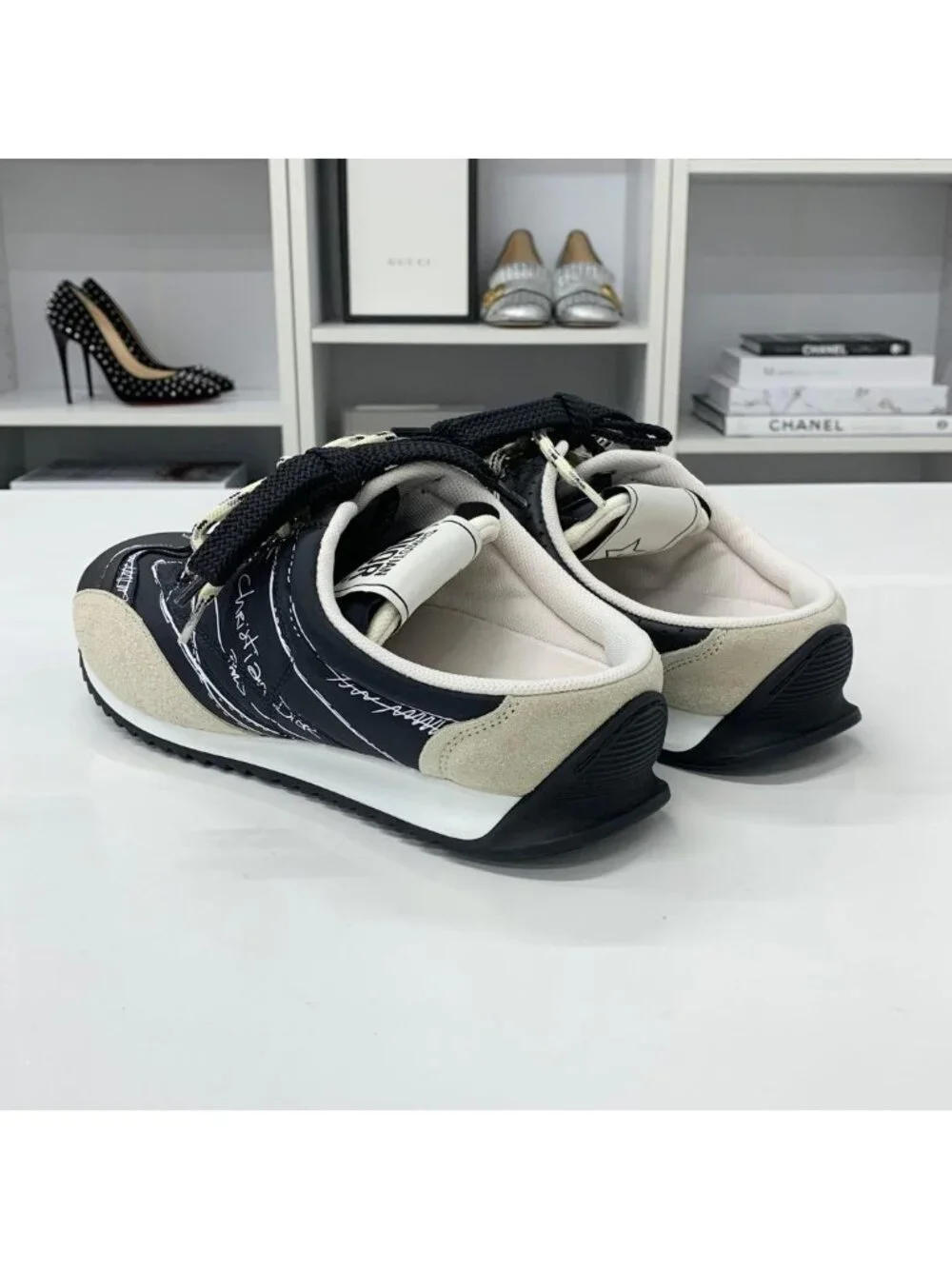 Dior D-sketch Nylon Suede Sneakers